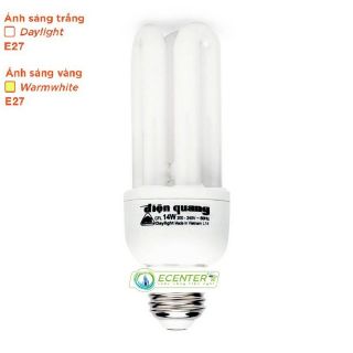 Bóng đèn Compact Điện Quang-CFL-3U-T4-14W-DL/WW-E27 ( Ánh sáng trắng + vàng )