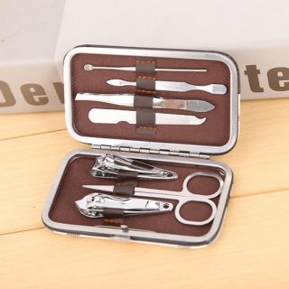 Bộ cắt móng 7 món nâu, hộp cắt mong màu nâu cho nam