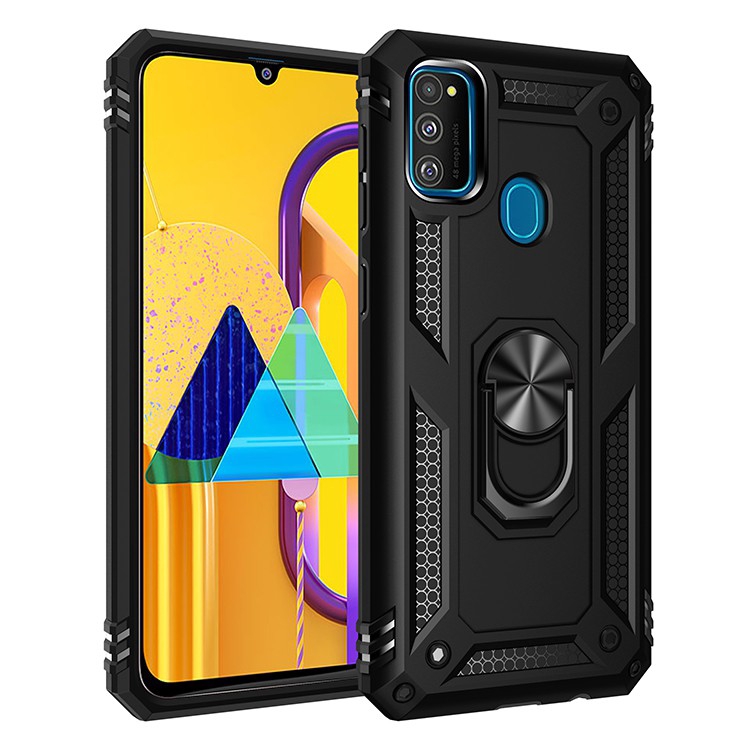 Samsung Galaxy M30s M21 M10 M20 M30 Armor Finger Magnetic Car Ring Holder Cover Phone Case