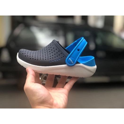 Dép cross literide cho bé trai và bé gái quai ngang greed xanh navy xanh  dương hàng  xuất đi full box