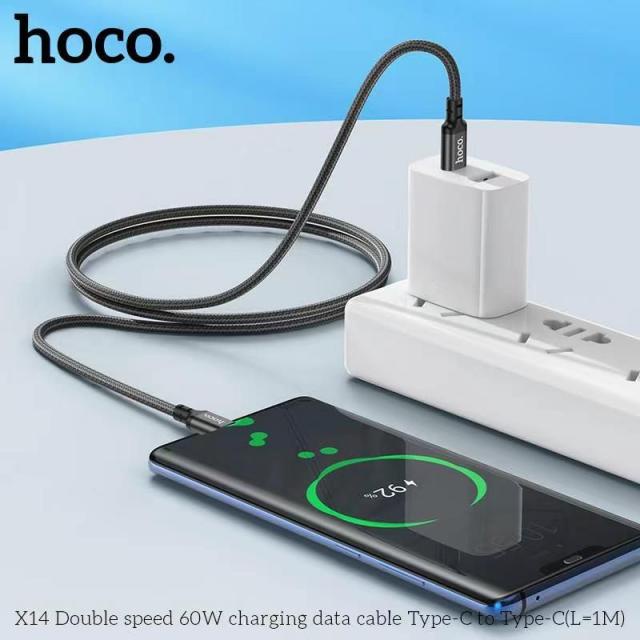 Cáp sạc nhanh cho Android Hoco X14 Type C to Type C hỗ trợ PD 60W dài 1M - CHÍNH HÃNG