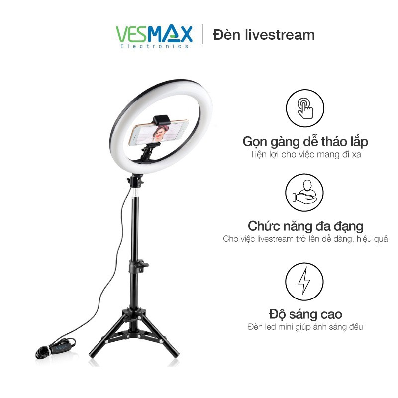 Bộ đèn livestream nhiều size 20, 26, 32, 33, 35, 45cm có 3 đầu kẹp, 54cm 3 đầu kẹp có điều khiển