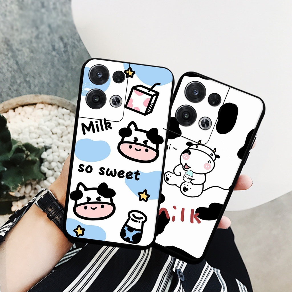 Ốp lưng Oppo Reno 8 4G / Reno 8 5G / Reno 8Z 5G / Reno 8 Pro bò sữa bắt trend cực đẹp siêu cute giá rẻ