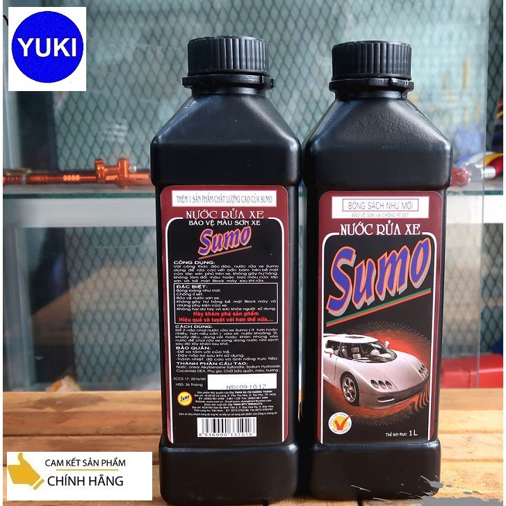 COMBO 5 Nước rửa xe Sumo 1L chai vuông YUKI MISE Phân Phối Chính Hãng💯