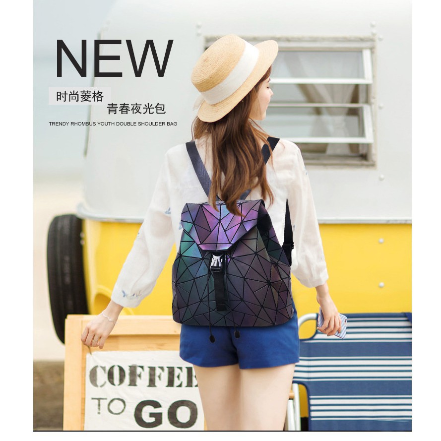 Women's bag new geometric ringer laser 100 variable backpacks gradient color