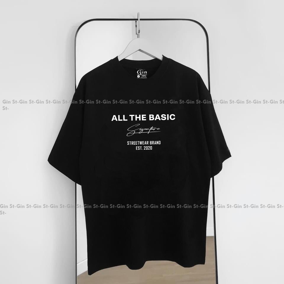 Áo thun all the bas.ic, vải cotton xịn, unisex, đen và wash