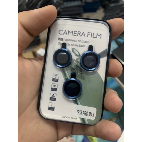 Bộ 3 dán mắt camera cho iPhone 13 Pro Max bảo vệ camera màu xanh navy