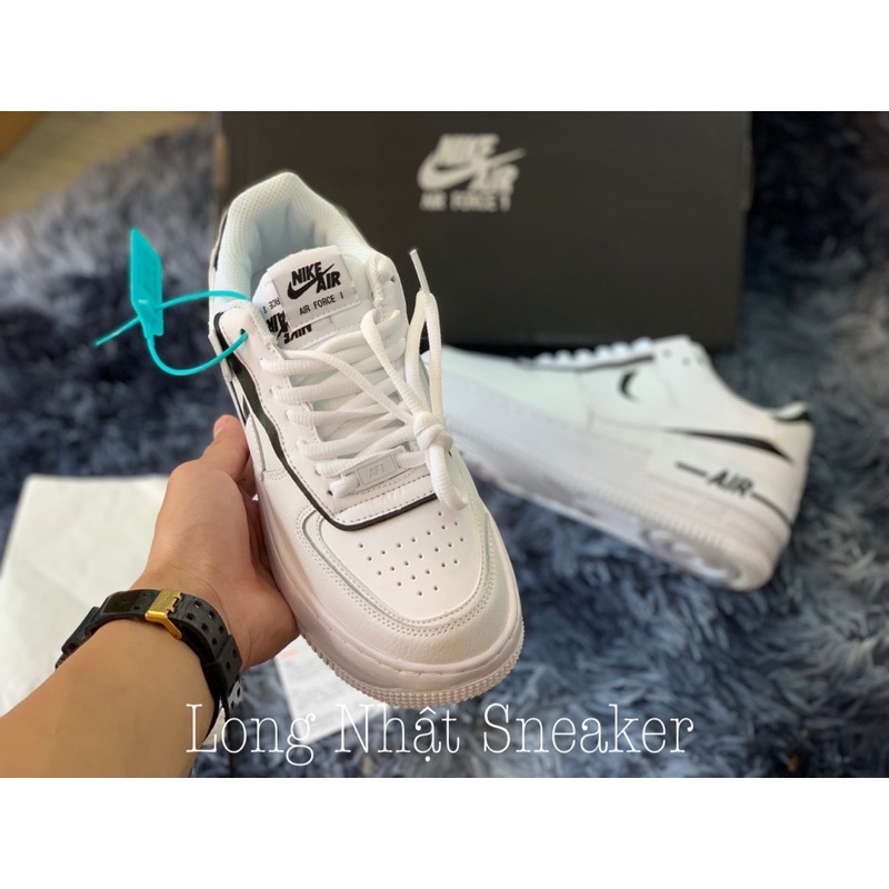 Giày Sneaker AF1 Shadow Trắng Đen Giày Thể Thao Nam Nữ Thấp Cổ Full Phụ Kiện