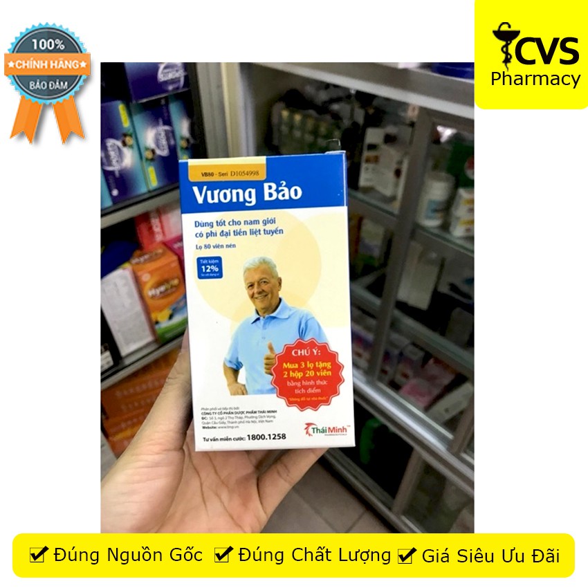 Viên Uống VƯƠNG BẢO - Hỗ trợ giảm kích thước phì đại tiền liệt tuyến