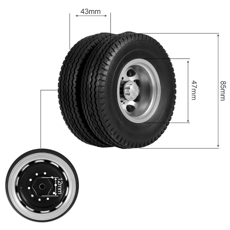 Bộ 4 Trục Bánh Xe 10 Lỗ Bằng Hợp Kim CNC Dành Cho Xe Hơi Điều Khiển Từ Xa 1/14 RC Tamiya