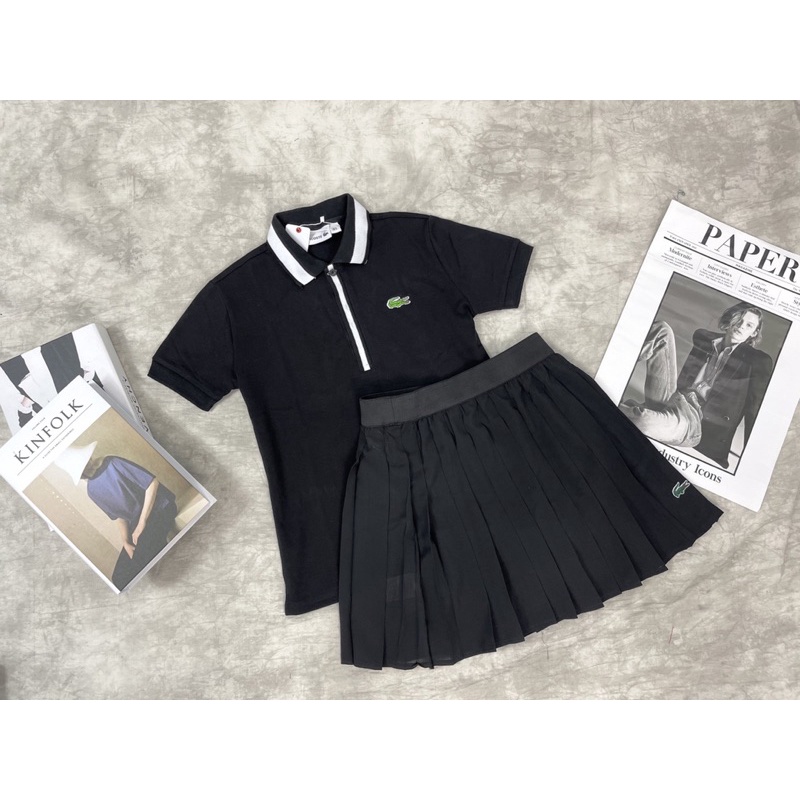 Váy lacoste hot hàng VNXK ảnh trải sàn shop chụp