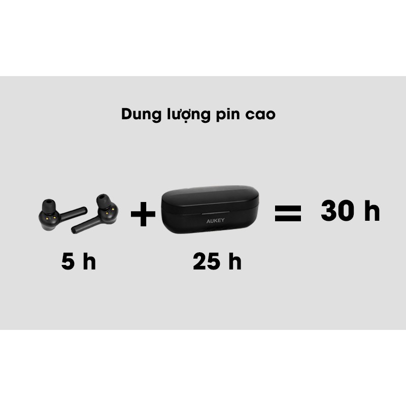 Tai Nghe True Wirless Aukey EP-K01 Lite,EP K01 Lite Tăng Bass, Chống Nước IPX5, Tổng Thời Lượng Pin 30h, Sử Dụng Độc Lập