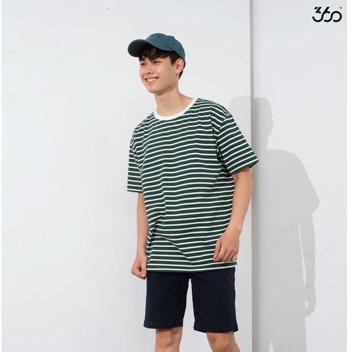 Áo phông cổ tròn kẻ ngang thương hiệu 360 Boutique chất vải cotton  - APTTK284 | BigBuy360 - bigbuy360.vn