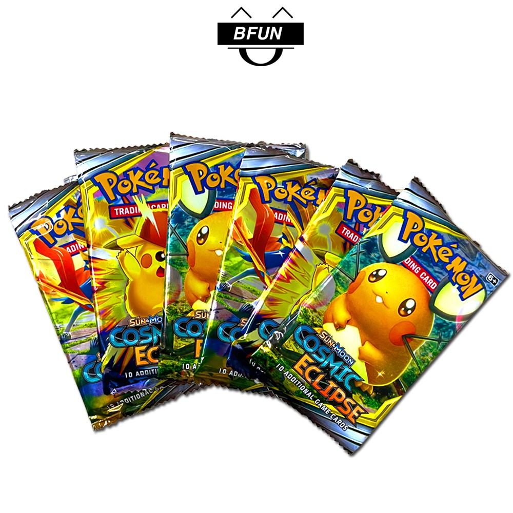 Combo 6 Gói Thẻ Bài Pokemon - 1 Gói/8 Lá, Game Card, Đồ Chơi Trẻ Em BFUN