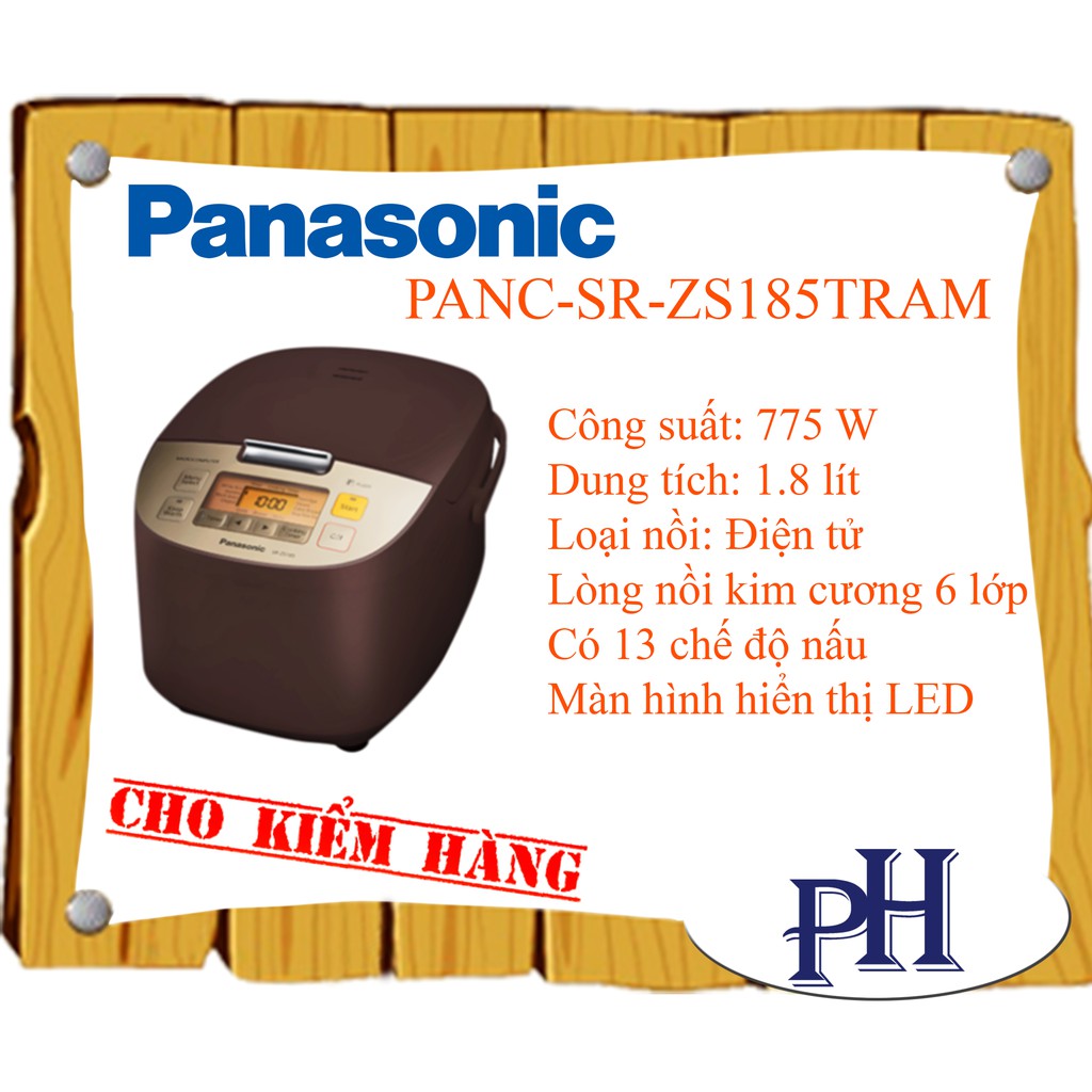 Nồi cơm điện tử Panasonic 1.8 lít SR-ZS185TRAM