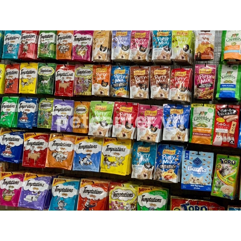 🇺🇸MEGA SIZE- 14 VỊ TEMPTATIONS Bánh Thưởng Cho Mèo Nhập Mỹ 170g-180g
