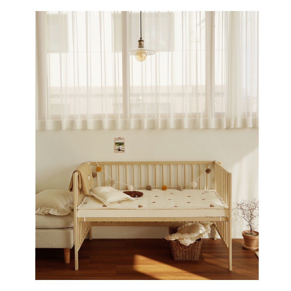 Thảm Cotton chữ nhật Chezbebe Thảm cao cấp Hàn Quốc kích thước 60*1m2 dày dặn êm ái cho bé hình gấu cho bé-BaByC