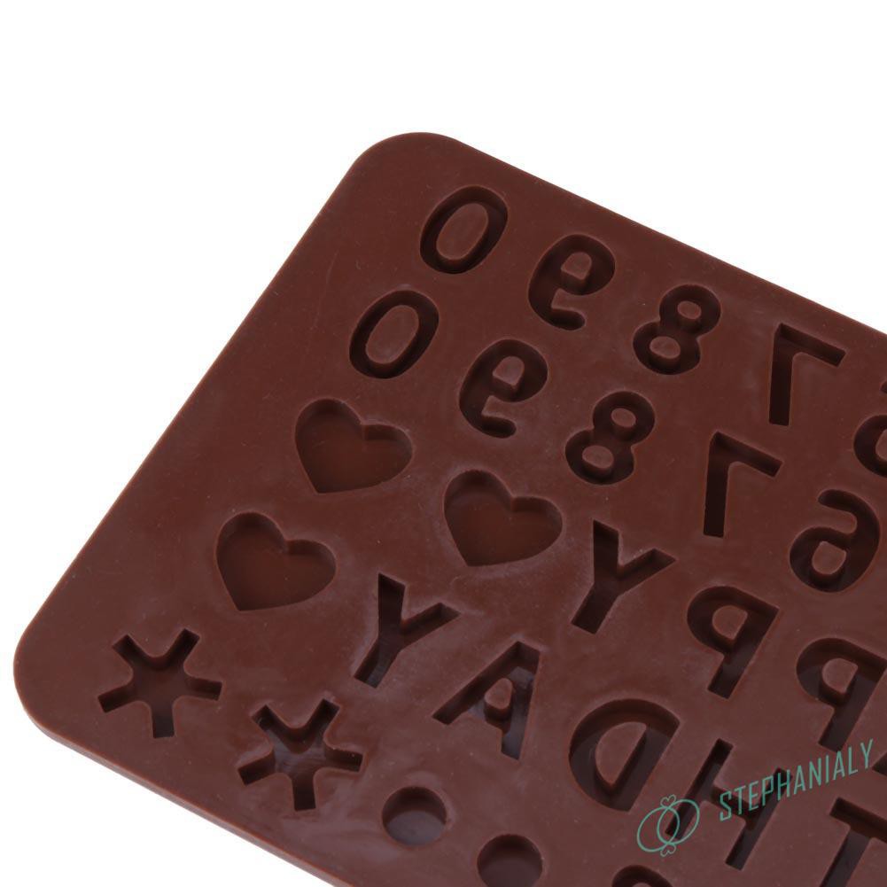 Khuôn silicon dùng làm đá / socola và bánh cookie in họa tiết chữ DIY