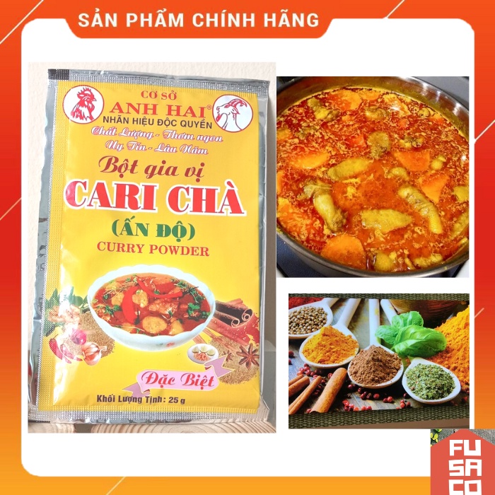 Bột cà ri chà ẤN ĐỘ (Curry Powder) hiệu ANH HAI gói 25gram