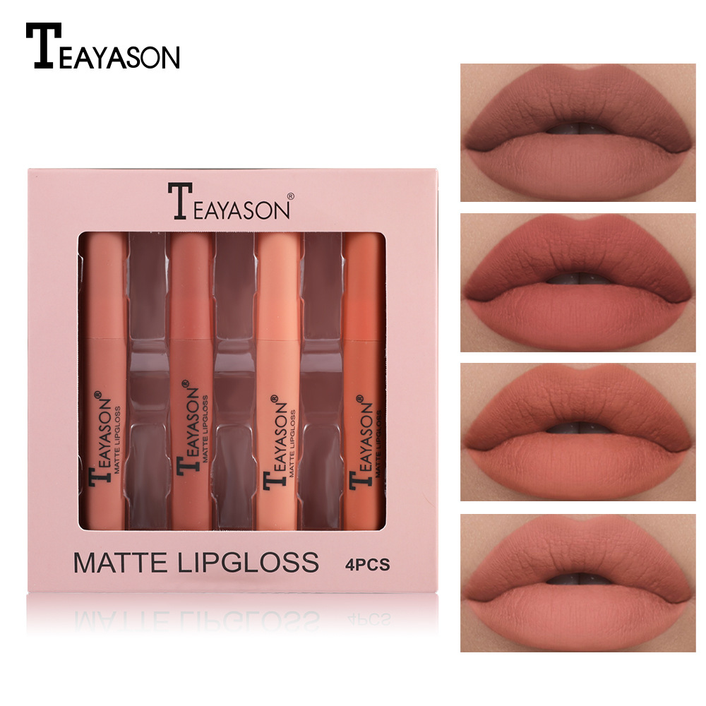 (Hàng Mới Về) Set 4 Thỏi Son Kem Teayason Tông Nhung Lì Chống Nước Lâu Trôi | BigBuy360 - bigbuy360.vn