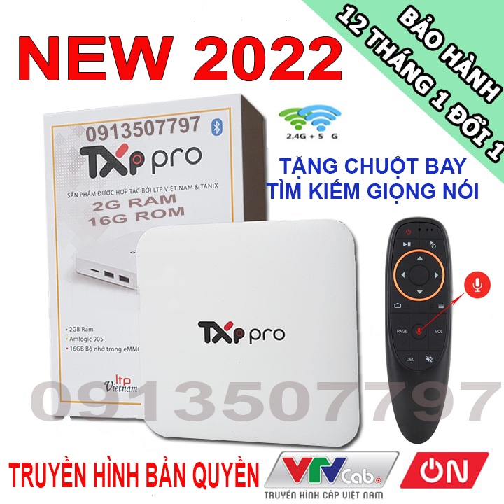 Android TV box TXP pro xem truyền hình bản quyền giả trí không giới hạn