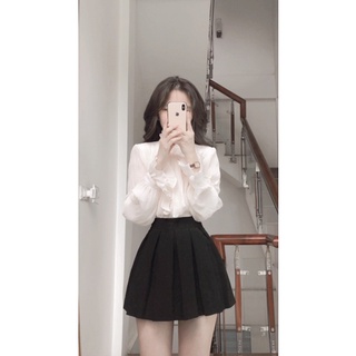Áo sơ mi buộc nơ hàng quảng châu( ảnh thật shop chụp)