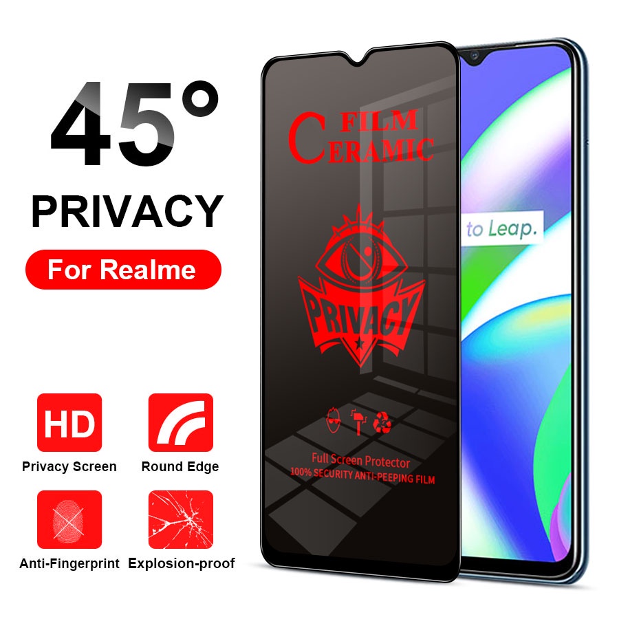 [Không bao giờ vỡ] kính cường lực dẻo Chống Nhìn Trộm Full Màn Cho Realme 5 6 7 8 9 Pro 5i 6i 7i 8i 9i C3 C11 C12 C15 C17 C20 C21 C21Y C25 C25S C25Y C35 Narzo 20 50 30A 50A