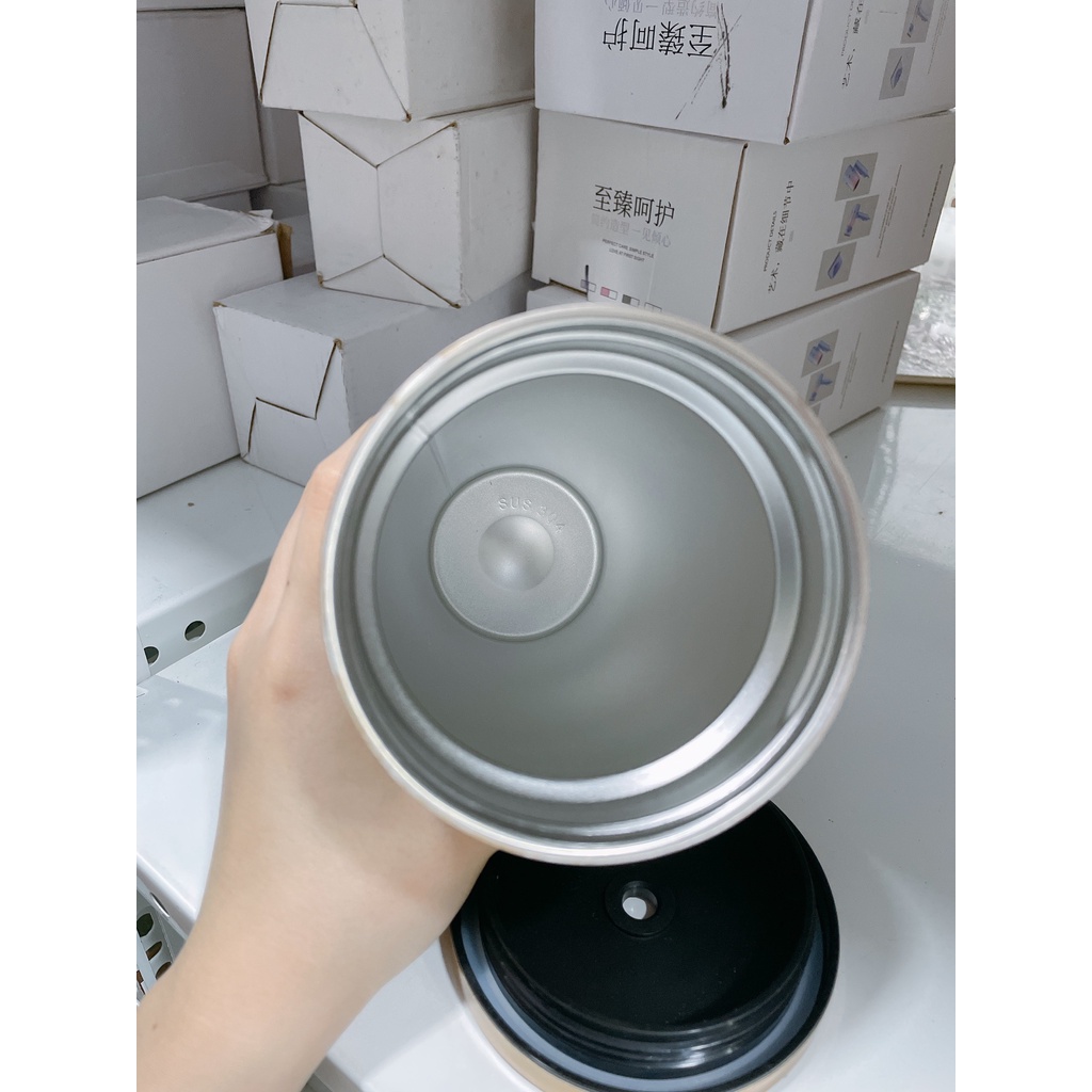 Ly giữ nhiệt kèm ống hút chất liệu inox dung tích 550ml