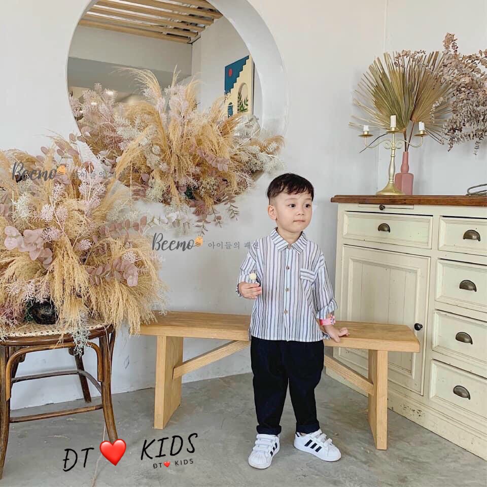 Set Áo Sơ Mi Đũi  - Quần Uni Dài Cho bé 10-20kg - N&D Kids