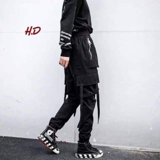 Quần joggers túi hộp phối khóa unisex
