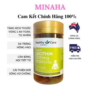 Mầm Đậu Nành HEALTHY CARE SUPER LECITHIN HIUPS Làm Đẹp Da, Đào Thải Độc Tố Gan, Cân Bằng Nội Tiết Tố Phụ Nữ