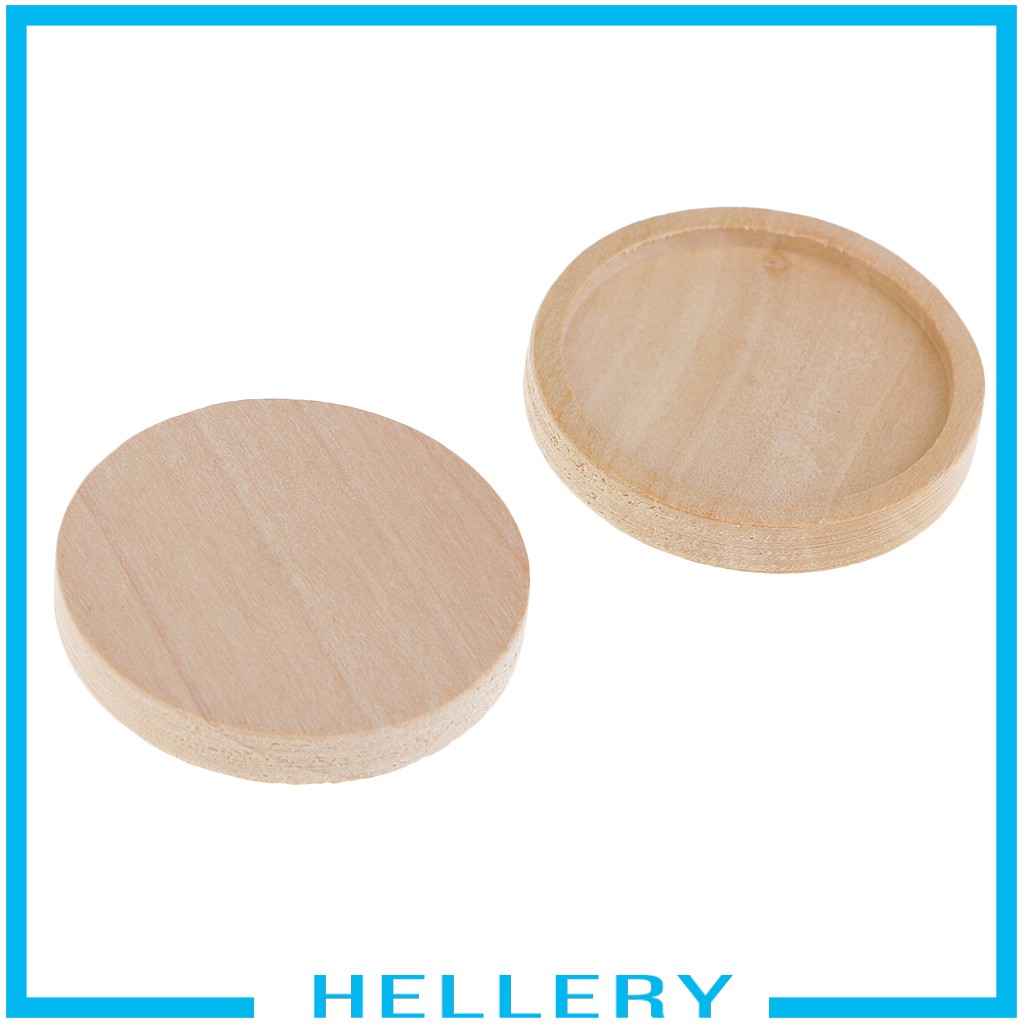 Set 10 phụ kiện đế tròn trống bằng gỗ dùng làm trang sức DIY