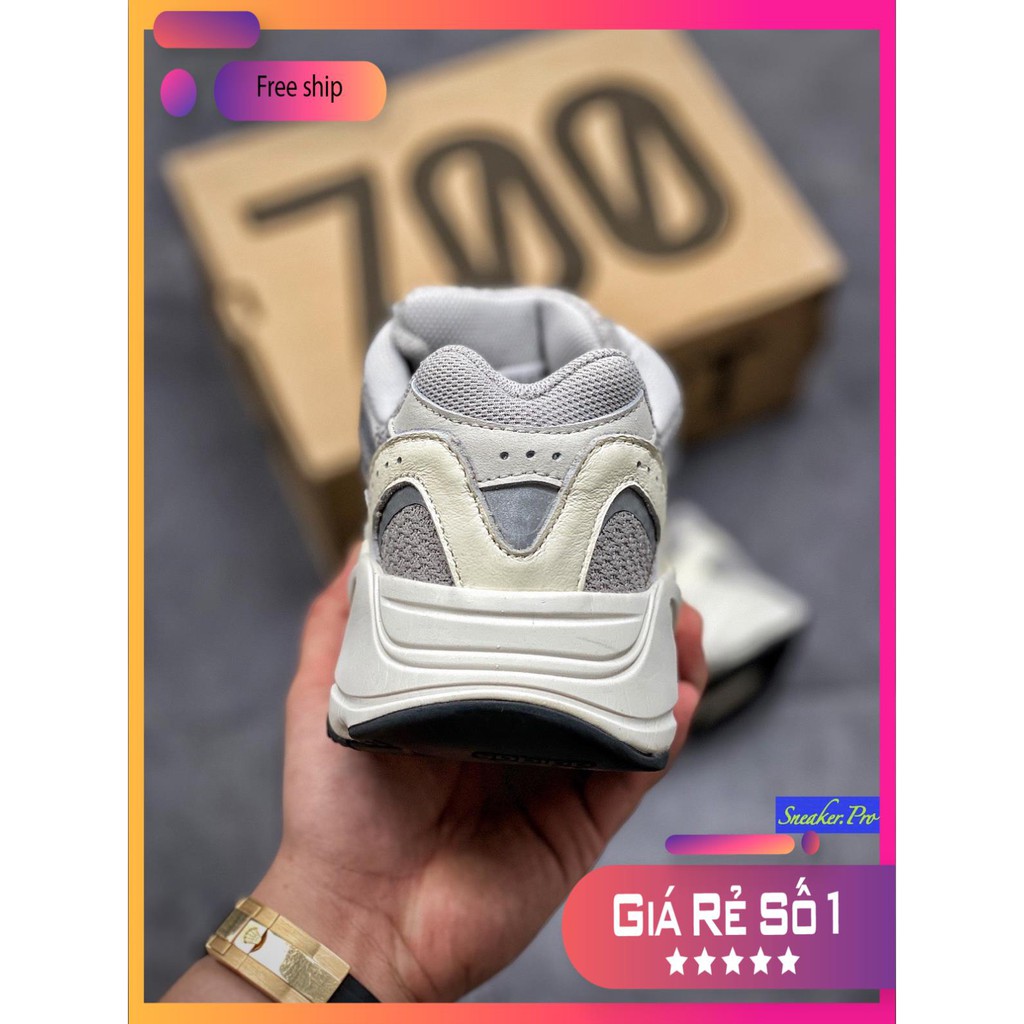 Giày thể thao YZ700 V2 Static trắng xám phản quang cho nam nữ