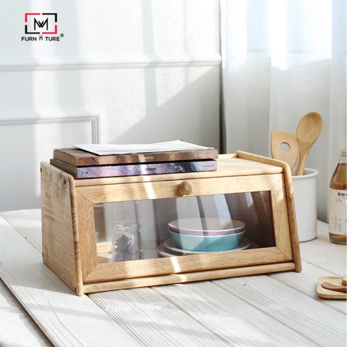 Tủ gỗ mini mặt kính để đồ nhà bếp phong cách hàn quốc - MW FURNITURE - Nội thất căn hộ