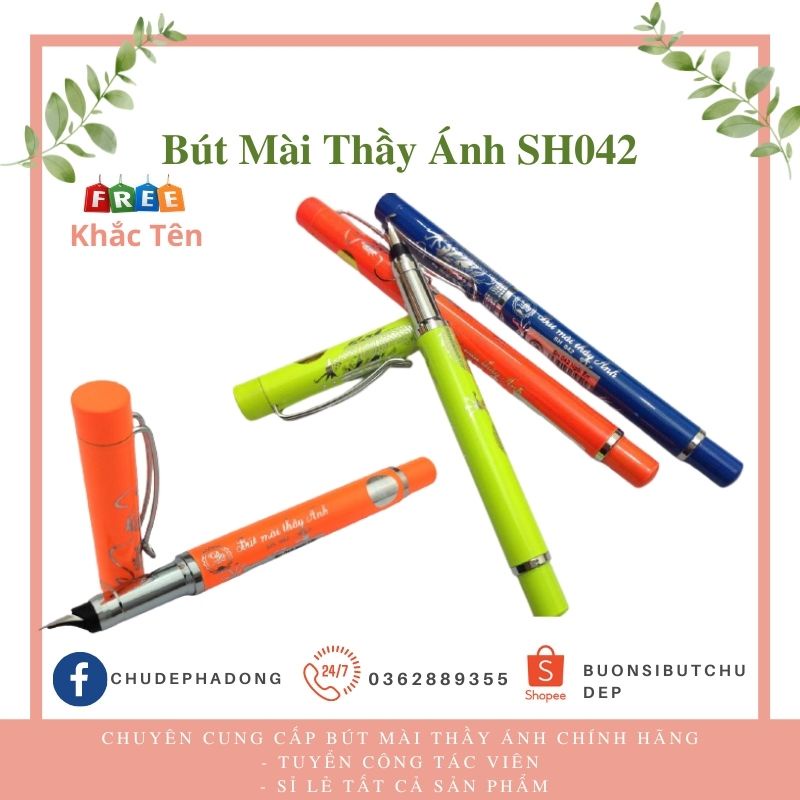 [Free Khắc Tên] Bút Mài Thầy Ánh SH042 - Bút Máy Viết Chữ Đẹp - Ngòi Trắng Thanh Đậm - Êm Trơn