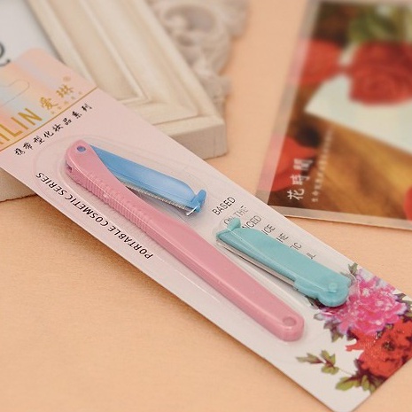 Dao Cạo Lông Mày Ailin, Bộ dao cạo lông tiện dụng tặng kèm 2 lưỡi gấp gọn an toàn thông minh đa năng