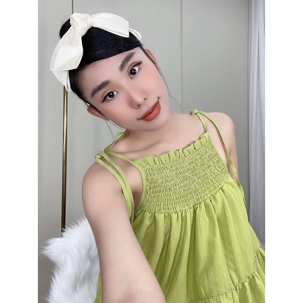 Cài tóc nơ lụa trắng
