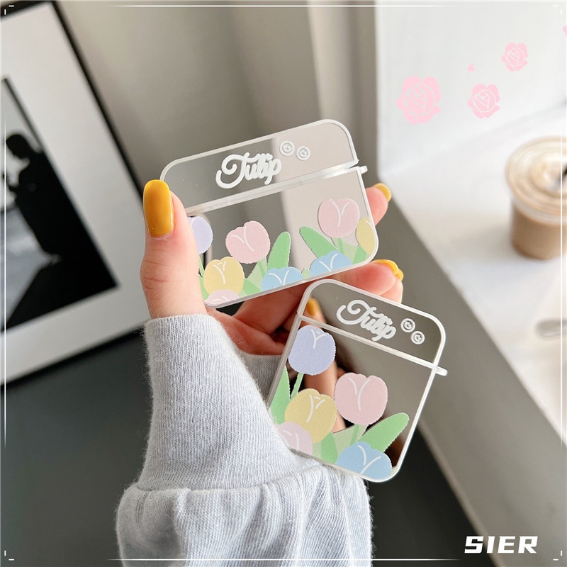 Ốp Hộp Đựng Tai Nghe Nhét Tai Mềm Hình Hoa Tulip Cho Airpods 1 2 3 Pro 3 Airpods3