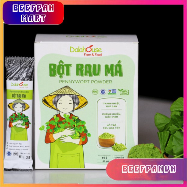 Bột Rau Má Nguyên Chất 100% Hộp 60gr - Dalahouse - Bổ Sung Chất Xơ - Chống Lão Hóa Da | BigBuy360 - bigbuy360.vn