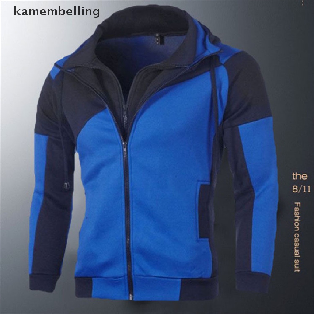 【kam】 Men's Jacket Slim Fit Hooded Zipper Jacket Male Solid Cotton Thick Warm Hoodies Coat Men Clothing Tops .