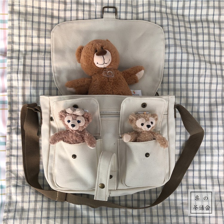 Túi đeo chéo vải ulzzang hàn quốc , túi vải thời trang unisex mang đi học , đi chơi TV026