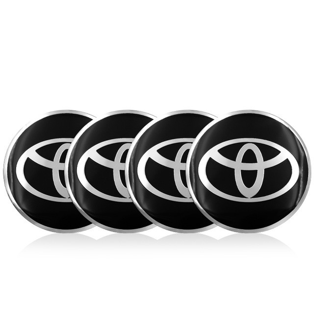 4 Miếng Dán logo toyota Trang Trí Mâm Bánh Xe Hơi