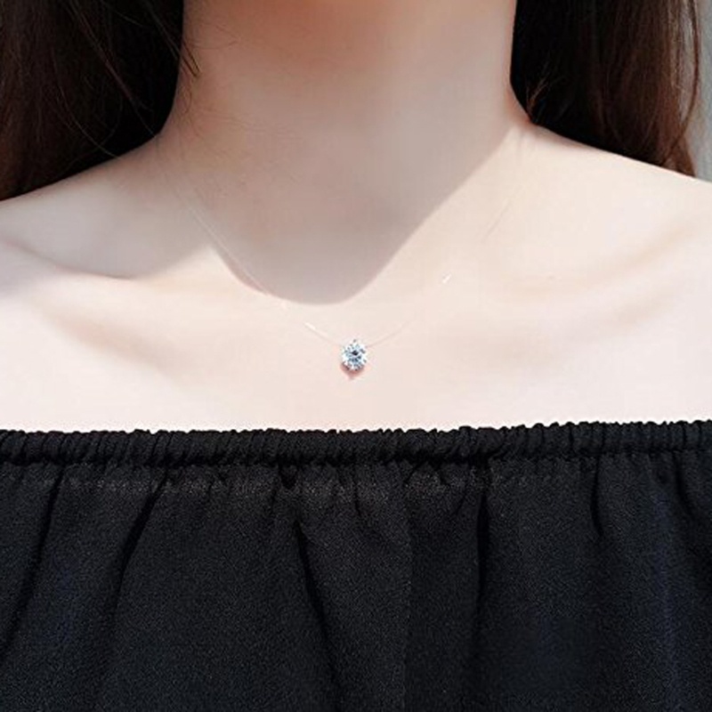 Vòng Cổ Choker Dây Câu Trong Suốt Đính Đá Zircon