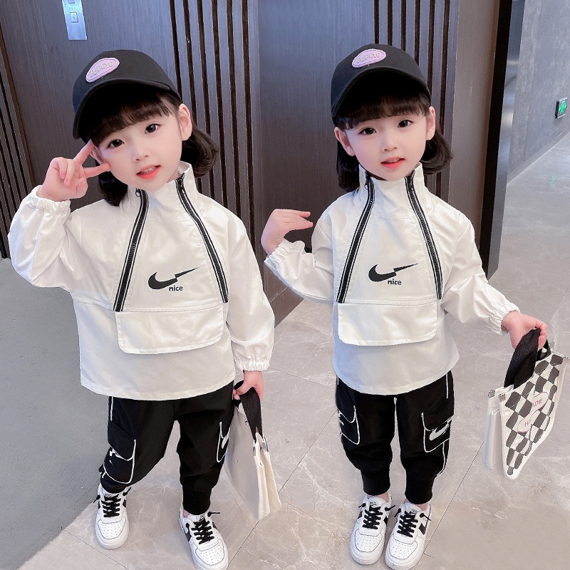 Đồ bộ bé trai bộ đen trắng thể thao hàng Quảng Châu cao cấp