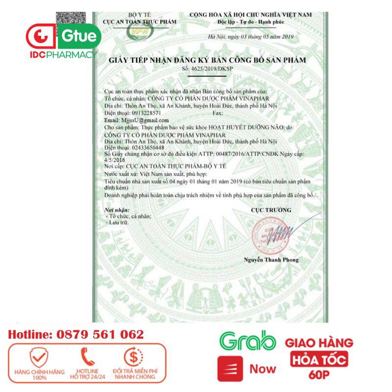 Hoạt huyết dưỡng não Vinaphar - Hộp 100 viên bao phim_