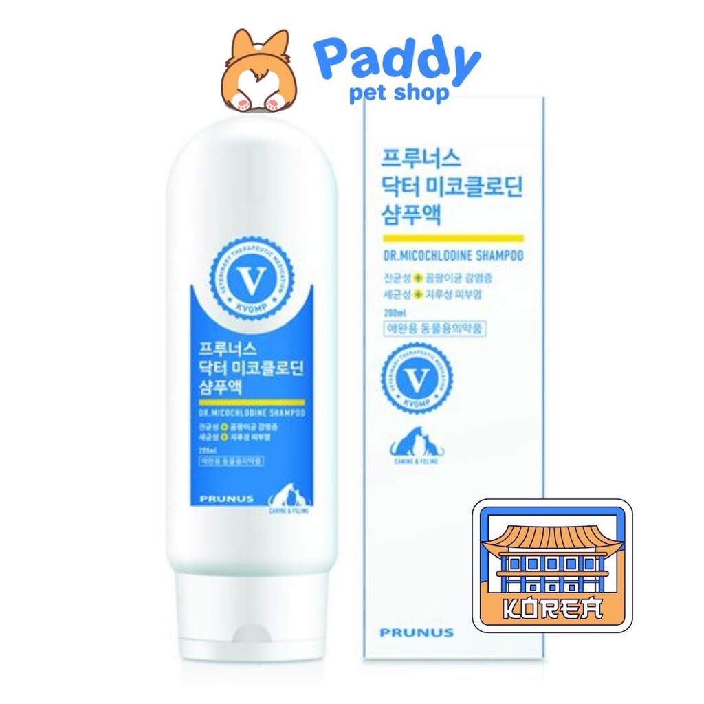 Sữa Tắm Nấm Ngứa &amp; Viêm Da Cho Chó Mèo Prunus Micochlodine (200ml)