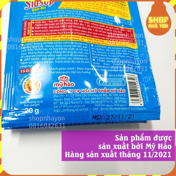 50 bịch nước xả vải Siusop nhiều màu hương hoa thiên nhiên bảo vệ vải không phai màu thơm lâu - được chọn màu