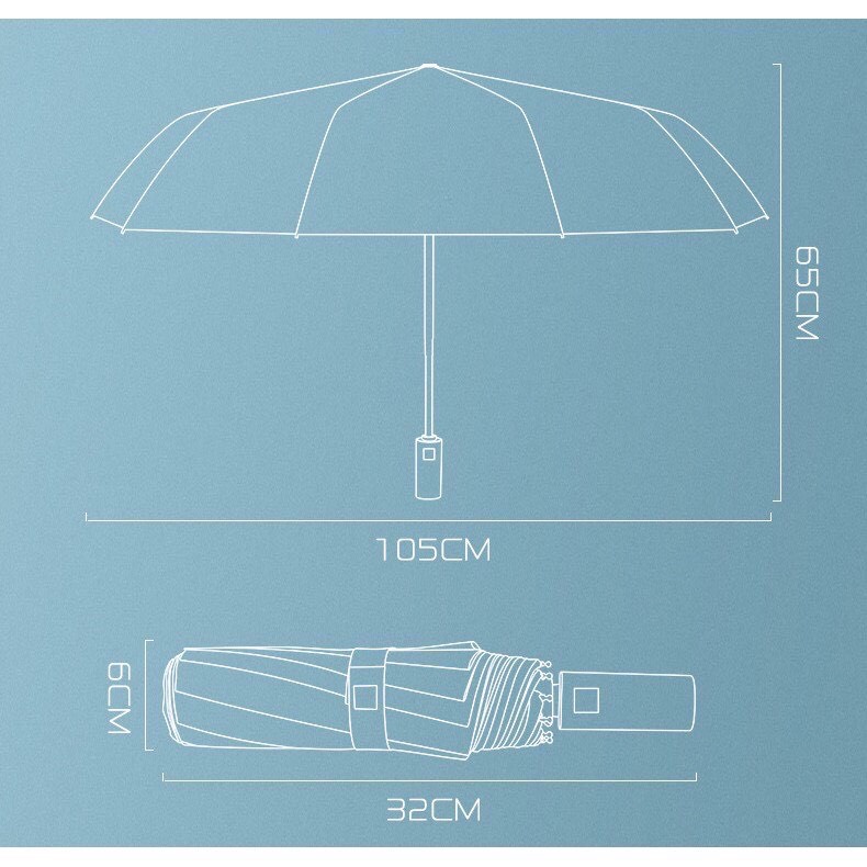 Ô dù đóng mở tự động 12 nan phiên bản mới nhất - Ô dù đi mưa che nắng - TRON