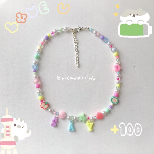 SAY EM hay SAY YES- Vòng cổ xỏ hạt gắn charm chữ dễ thương👉🏻👈🏻