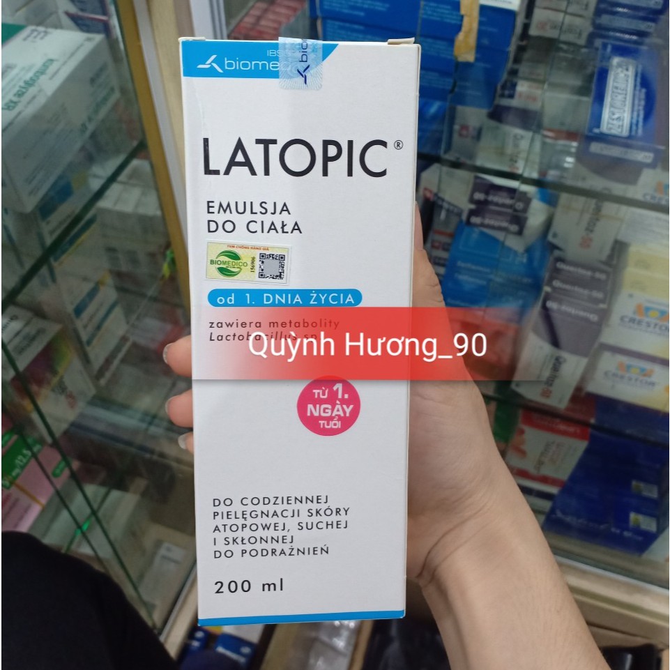 Nhũ tương LATOPIC BODY EMULSION 200ml dưỡng ẩm,dịu ngứa cho trẻ từ 1 ngày tuổi